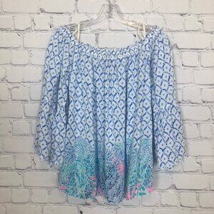 Lilly Pulitzer Nevie Off The Shoulder Top Size S Sea La Vie